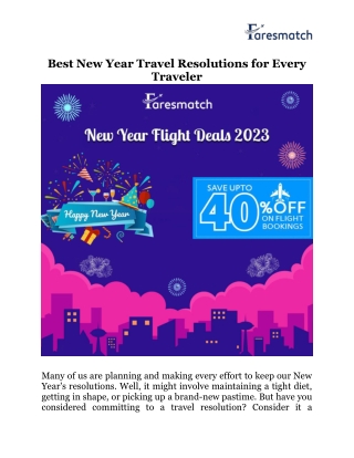 Best New Year travel Resolutions for every traveler