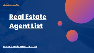 Real Estate Agent List | 100% Opt-Data