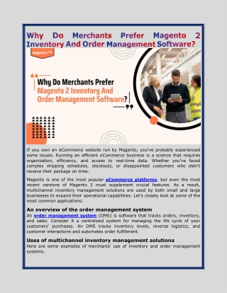 Why Do Merchants Prefer Magento 2 Inventory And Order Management Software