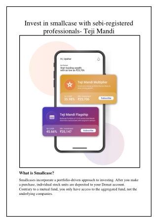 Invest in smallcase with sebi-registered professionals- Teji Mandi
