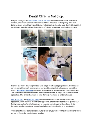 Dental Clinic In Nal Stop