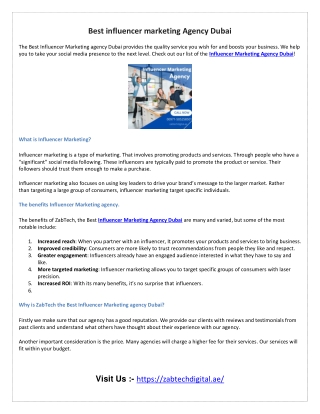 Best influencer marketing Agency Dubai
