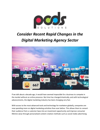 Consider Recent Rapid Changes in the Digital Marketing Agency Sector