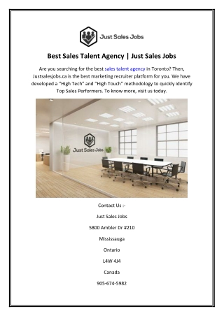 Best Sales Talent Agency  Just Sales Jobs