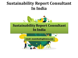 Sustainability Report Consultant In India