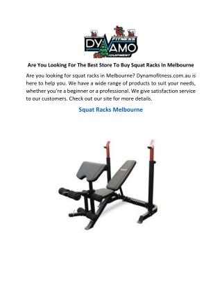 Are You Looking For The Best Store To Buy Squat Racks In Melbourne