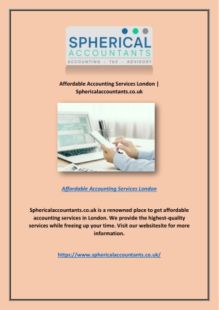 Affordable Accounting Services London | Sphericalaccountants.co.uk