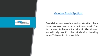 Venetian Blinds Spotlight  Onsiteblinds.com.au