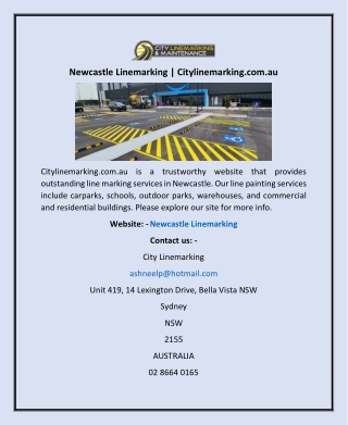 Newcastle Linemarking | Citylinemarking.com.au