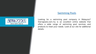 Swimming Pools | Sierrapools.com.my