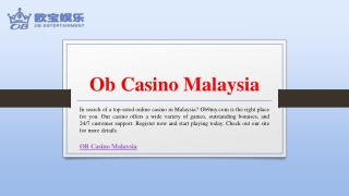 Ob Casino Malaysia | Ob9my.com