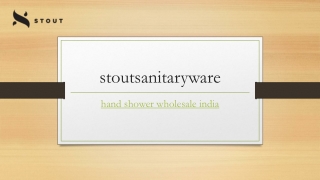 Hand Shower Wholesale India | Stoutsanitaryware.com