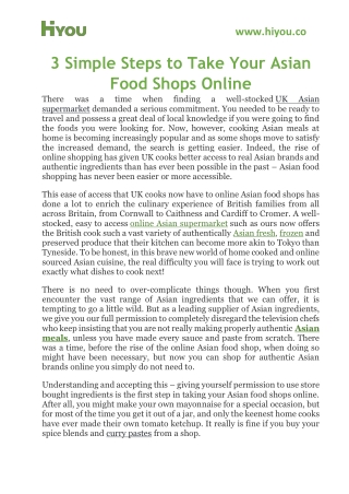 3 Simple Steps to Take Your Asian Food Shops Online