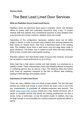 Lead lined door services