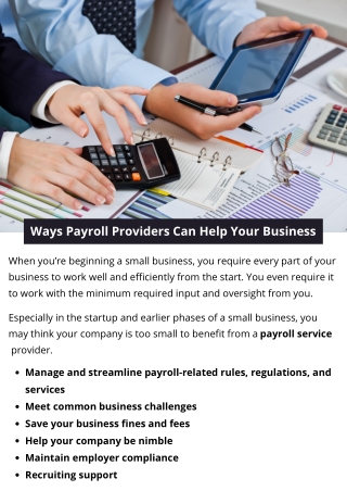 Ways Payroll Providers Can Help Your Business