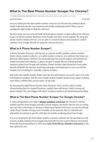 1What Is The Best Phone Number Scraper For Chrome