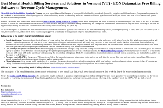 Mental Health Billing Services in Vermont