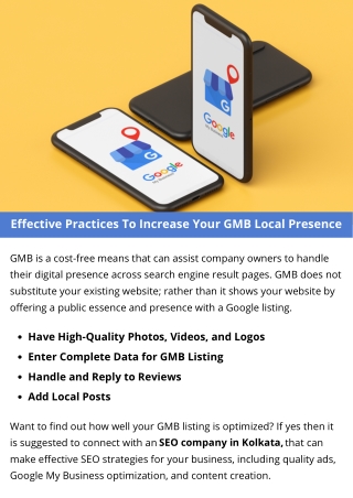 Effective Practices To Increase Your GMB Local Presence