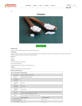 Camphor - Camphor Powder Manufacturer & Supplier in India