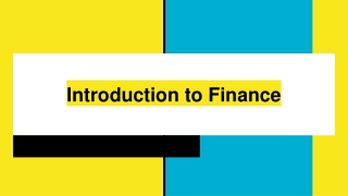 Introduction to Finance