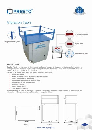 Buy high quality Vibration Table at best price