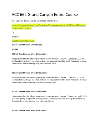 ACC 662 Grand Canyon Entire Course