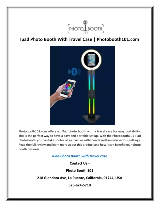 Ipad Photo Booth With Travel Case | Photobooth101.com