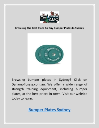 Browsing The Best Place To Buy Bumper Plates In Sydney
