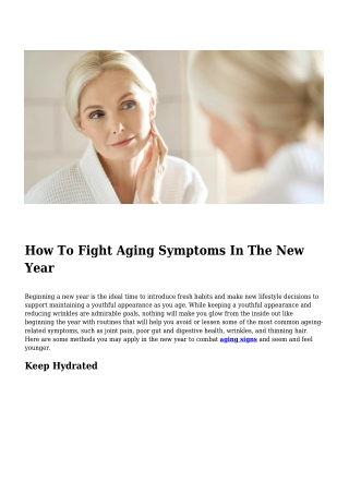 How To Fight Aging Symptoms In The New Year