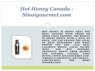 Hot Honey Canada - Sinaigourmet.com