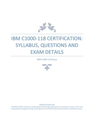 IBM C1000-118 Certification: Syllabus, Questions and Exam Details