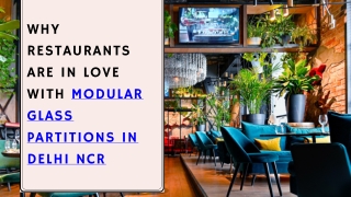 Why restaurants are in love with Modular Glass Partitions in Delhi NCR