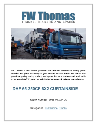 Take a look FW Thomas for top-notch loading services