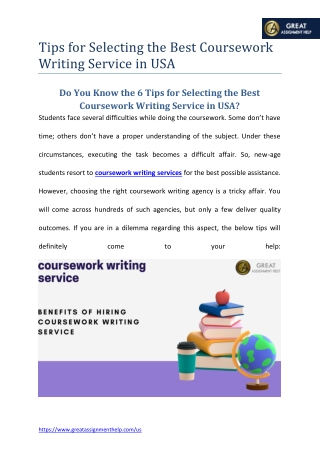 Tips for Selecting the Best Coursework Writing Service in USA