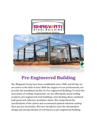 Pre engineered building