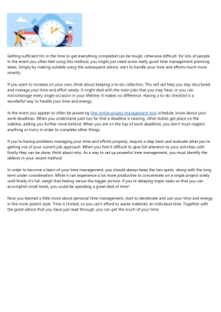 Looking for Information About Time Management Planning? You Need To Read This Po