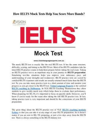 How IELTS Mock Tests Help You Score More Bands