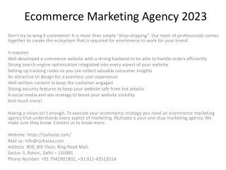Ecommerce Marketing Agency 2023