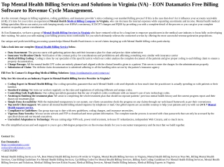 Mental Health Billing Services in Virginia