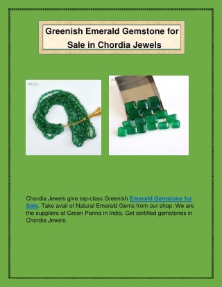 Emerald Gemstone for Sale