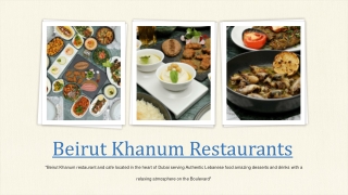 Lebanese Restaurant In Dubai