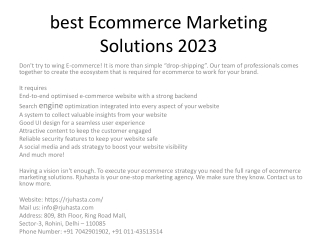 best Ecommerce Marketing Solutions 2023