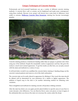 Unique Techniques of Concrete Staining
