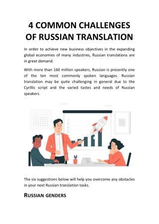 4 COMMON CHALLENGES OF RUSSIAN TRANSLATION