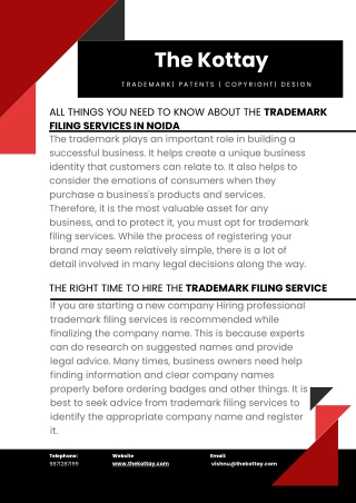 Trademark filing services   | The Kottay