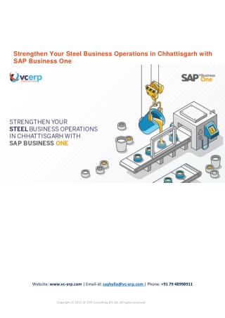 Strengthen Your Steel Business Operations in Chhattisgarh with SAP Business One