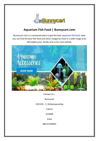 Aquarium Fish Food  Bunnycart.com