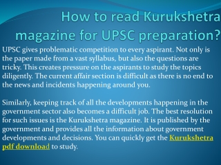 How to read Kurukshetra magazine for UPSC preparation