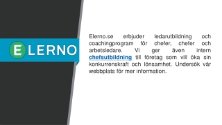 Chefsutbildning  Elerno.se