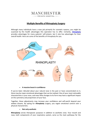 Multiple Benefits of Rhinoplasty Surgery